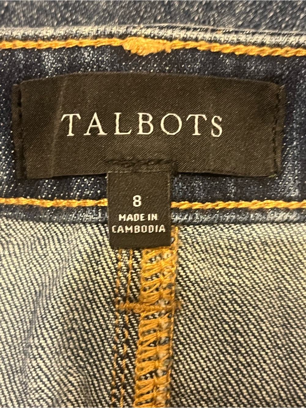 Talbots Dark Blue Denim Button-Front Mini Skirt - Picture 7 of 8